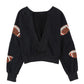 Sequin Football Patch Open Back Sweatshirt
