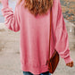 Sequin Santa Round Neck Slit Sweatshirt