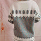Geometric Button Front Long Sleeve Cardigan