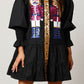 Full Size Nutcracker Sequin Lantern Sleeve Tiered Dress